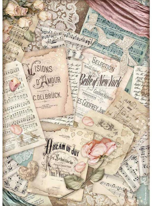 Vision D'Amour A4 Rice Paper - Passion Collection - Stamperia Vision D'Amour A4 Rice Paper - Passion Collection - Stamperia