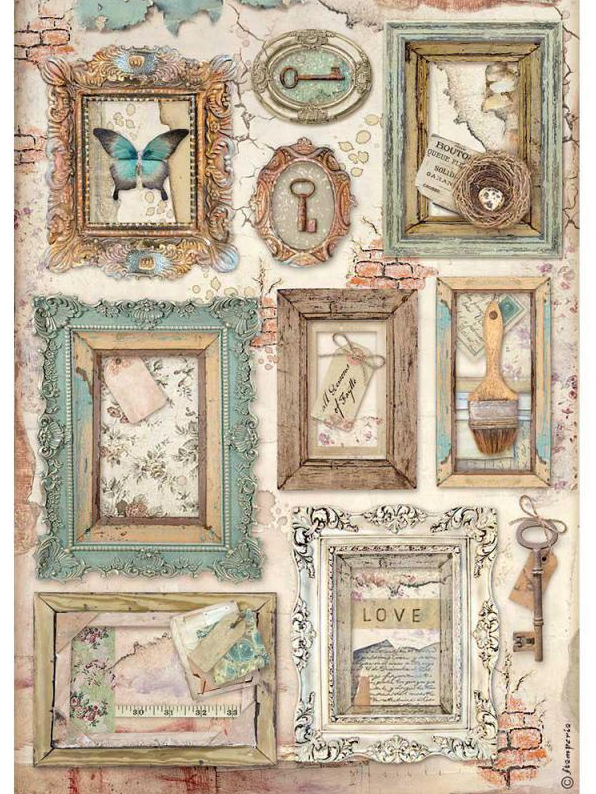 Frames A4 Rice Paper - Atelier Des Arts Collection - Stamperia Frames A4 Rice Paper - Atelier Des Arts Collection - Stamperia