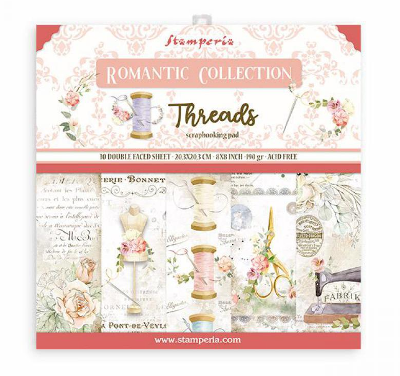Romantic Threads 8x8 Paper Pad - Romantic Threads Collection - Stamperia