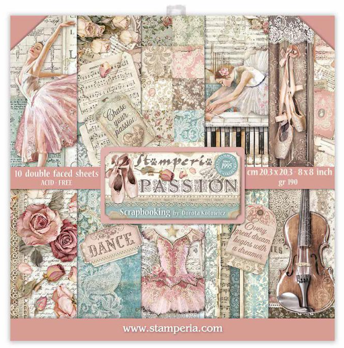 Passion 8x8 Paper Pad - Passion Collection - Stamperia