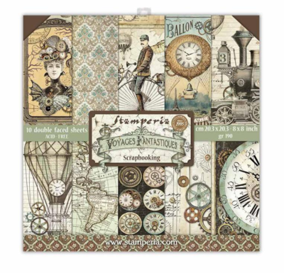 Voyages Fantastiques 8x8 Paper Pad - Voyages Fantastiques Collection - Stamperia