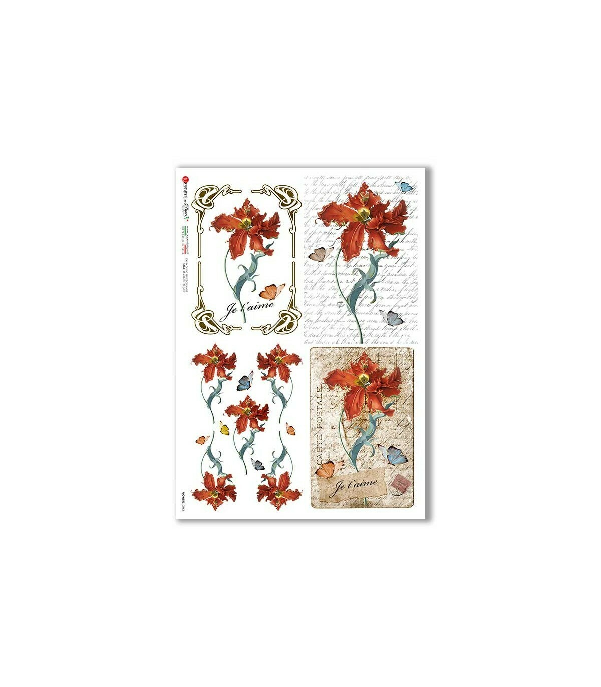 Flowers-0363 - A4 Rice Paper - Paper Designs