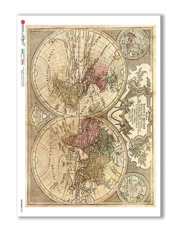 Old Maps_0043 - A4 Rice Paper - Paper Designs Old Maps_0043 - A4 Rice Paper - Paper Designs