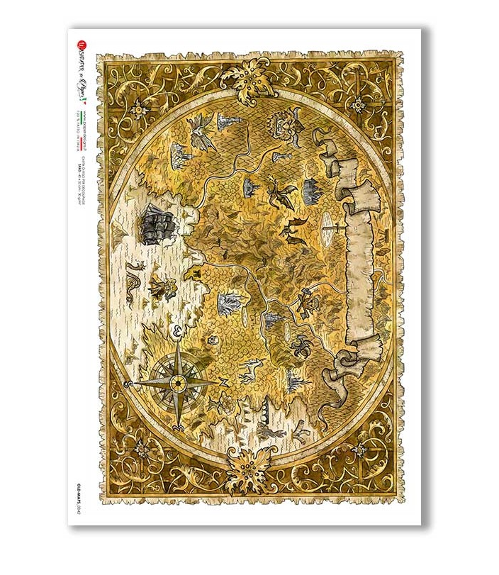 Old Maps_0042 - A4 Rice Paper - Paper Designs