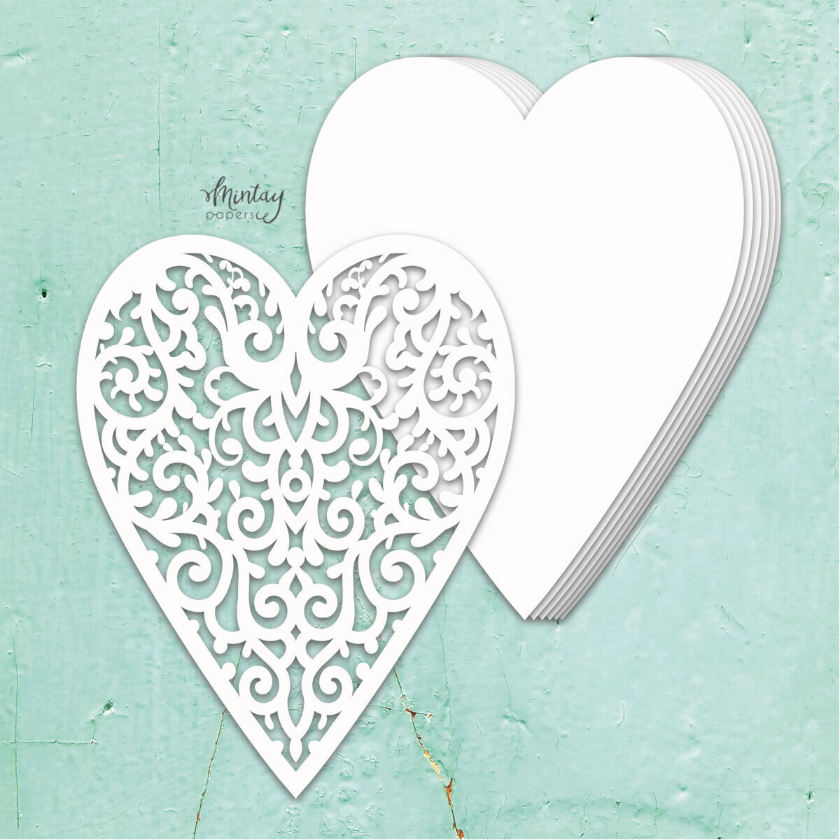 Heart Chipboard Album Base - Mintay Papers