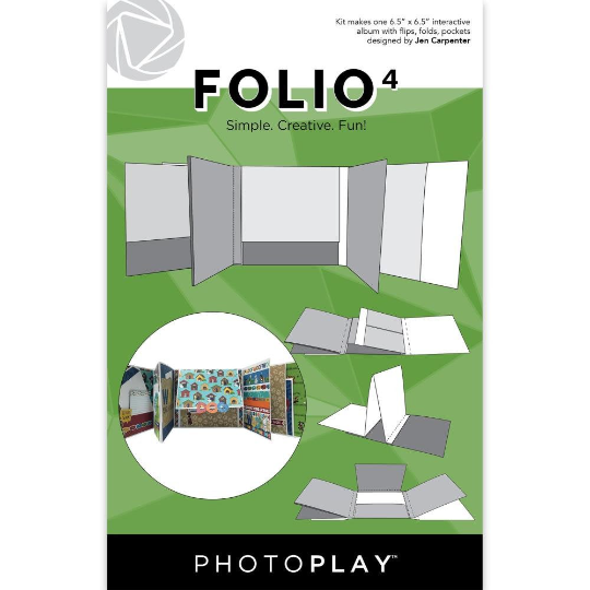Folio 4 White 6.5&quot; x 6.5&quot; - Photoplay Album Kit