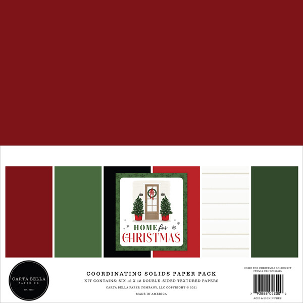 Home For Christmas Solids 12x12 - Carta Bella Paper Co.