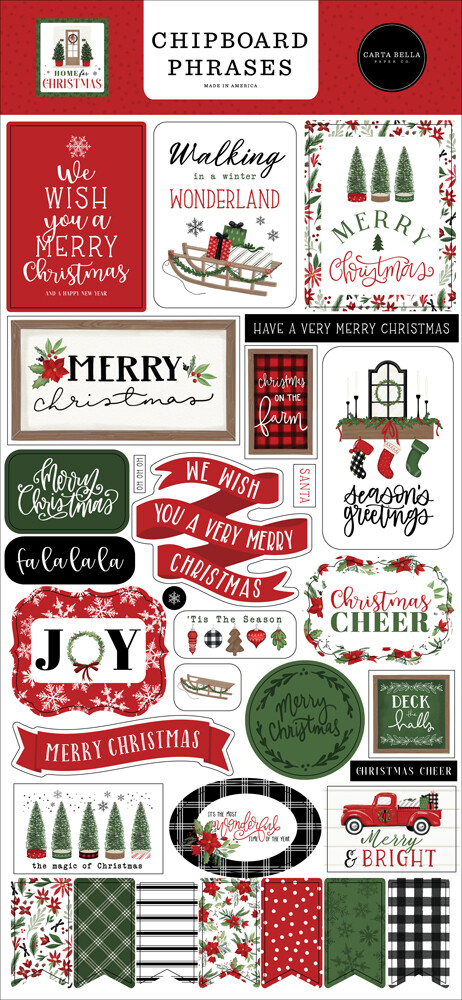 Home For Christmas Phrases - Carta Bella Paper Co.