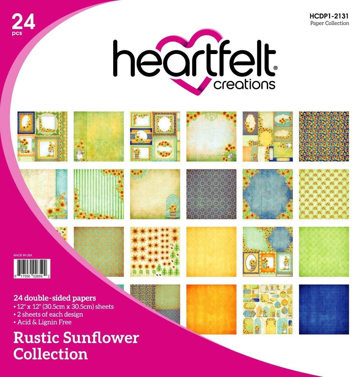 Rustic Sunflower 12x12 - Heartfelt Creations
