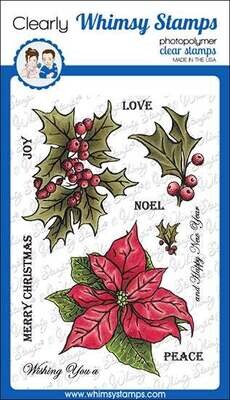 Vintage Poinsettia - Whimsy Stamps