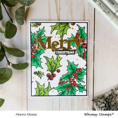 Vintage Poinsettia - Whimsy Stamps