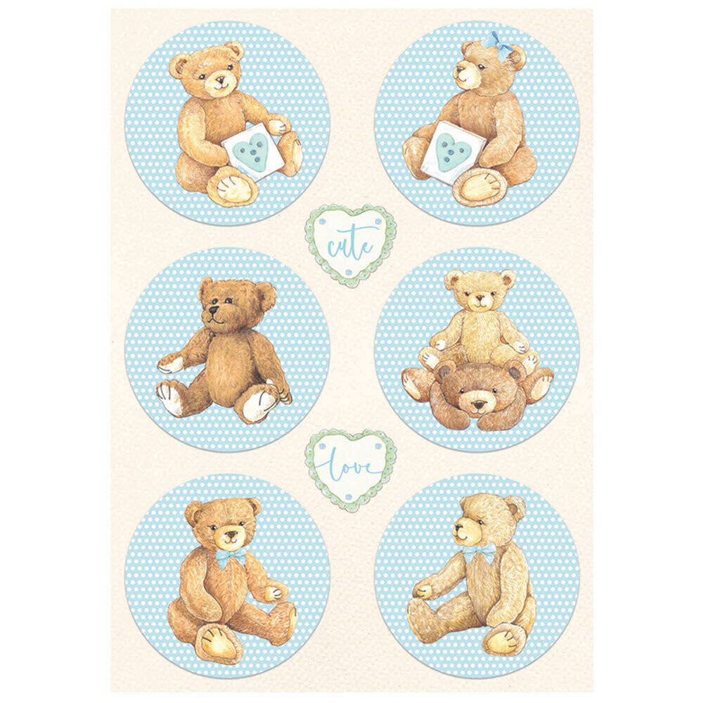 Daydream Collection A4 - Stamperia, Design: Rounds Bear Blue