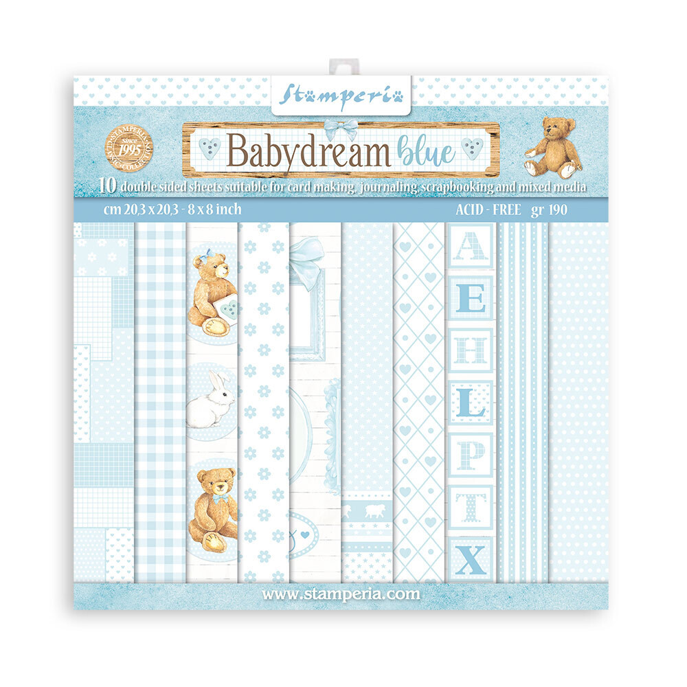 Baby Dream Blue Backgrounds 8x8 - Stamperia Daydream