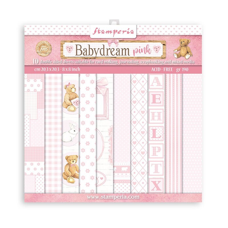 Baby Dream Pink Backgrounds 8x8 - Stamperia Daydream Baby Dream Pink Backgrounds 8x8 - Stamperia Daydream