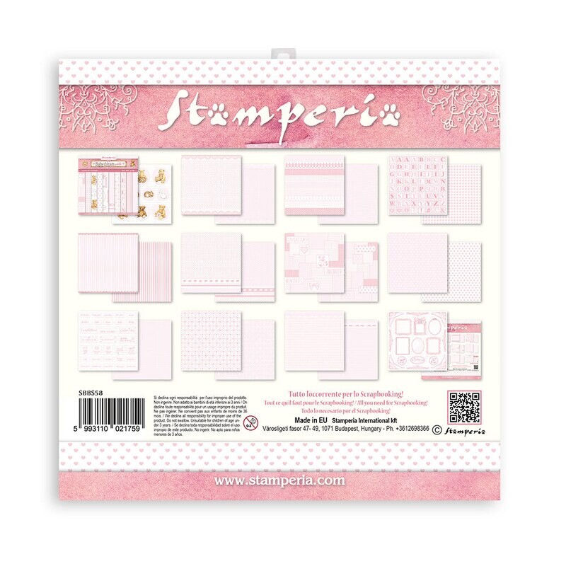 Baby Dream Pink Backgrounds 8x8 - Stamperia Daydream