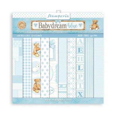 Babydream Blue Backgrounds 12x12 - Stamperia