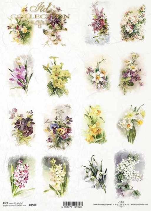 Small Spring Flowers A4 - ITD Collection, Design: R1980 - Mix