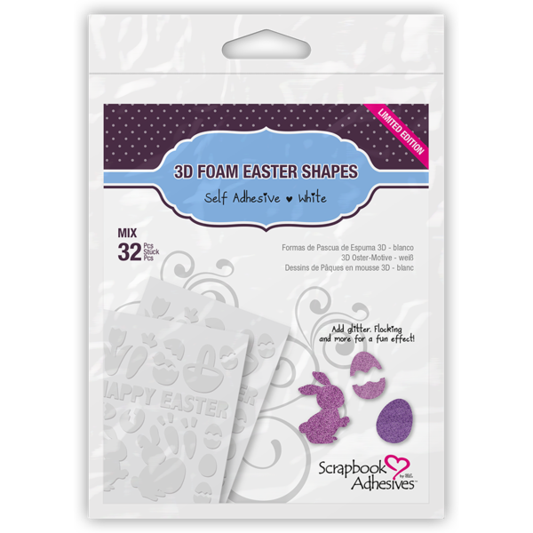 3D Foam Easter Shapes, White - Scrapbook Adhesives by 3L