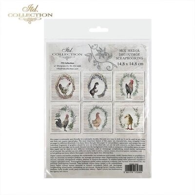 Hens and Roosters with Wreaths Set - ITD Collection