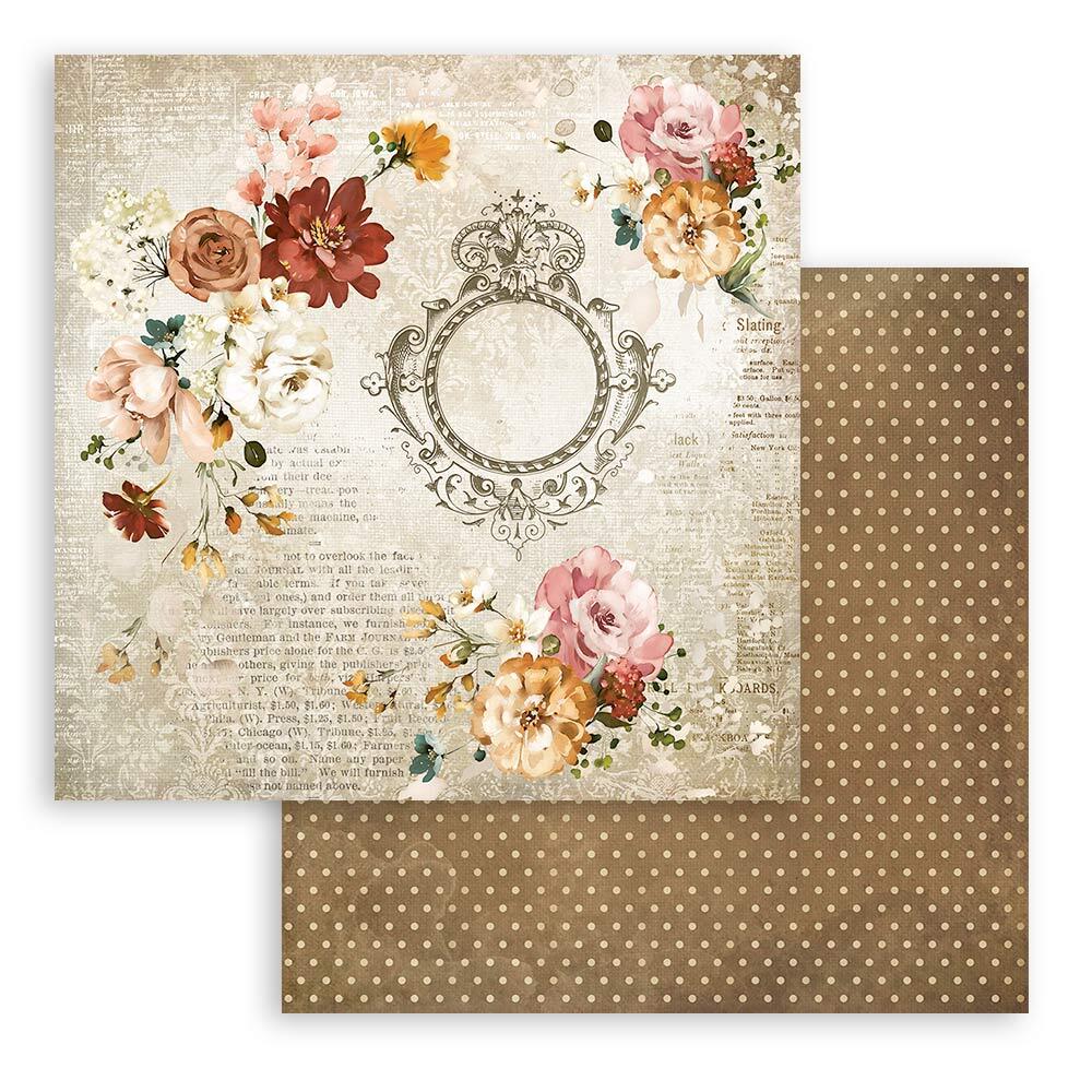 Stamperia Double-Sided Cardstock 12"X12"-Little Roses & Scriptures 10 Pack 