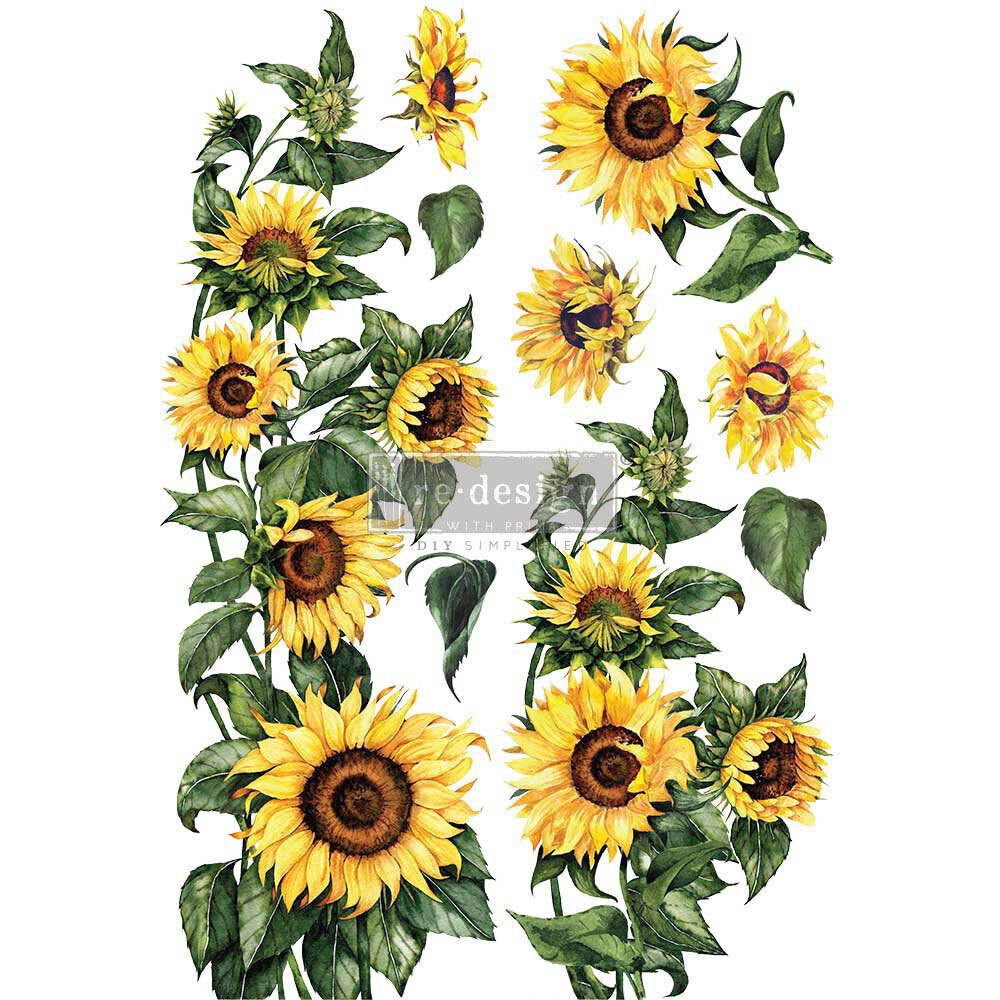 Sunflower 24x35 Transfer Sheet - Re-Design With Prima