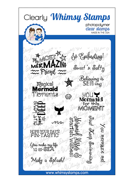 Mermaid Moments Sentiments Clear Stamps - Whimsy Stamps