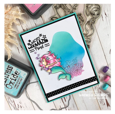 Mermaid Moments Sentiments Clear Stamps - Whimsy Stamps