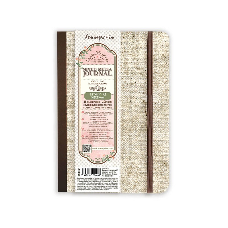 A5 Mixed Media Paper Journal - Stamperia Create Happiness