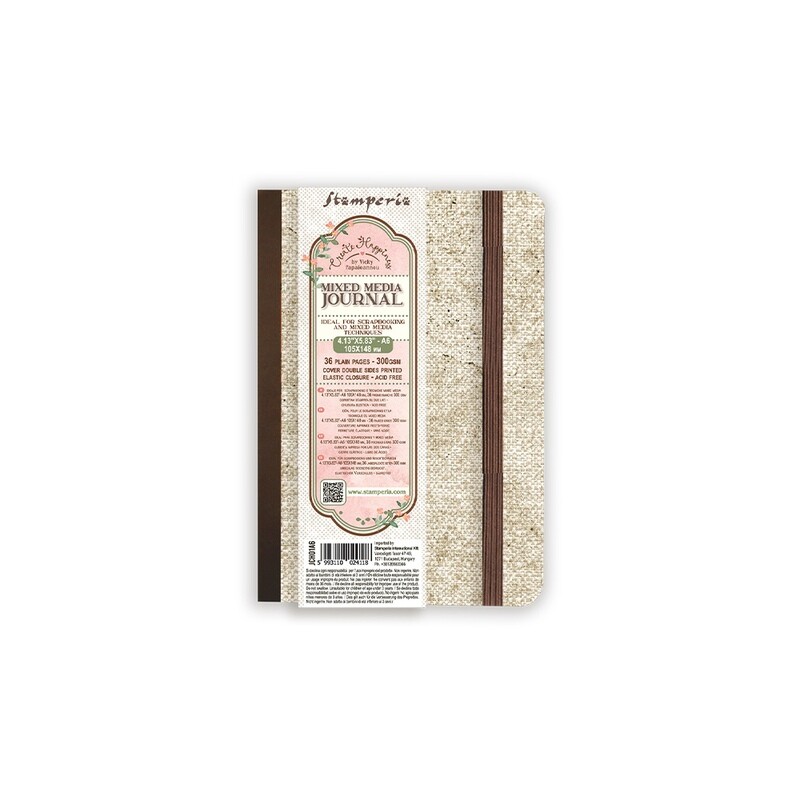 A6 Mixed Media Paper Journal - Stamperia Create Happiness