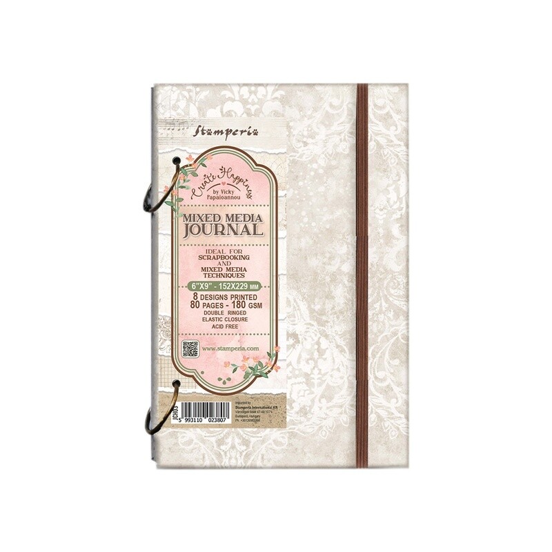Mixed Media Ring Journal - Stamperia Create Happiness