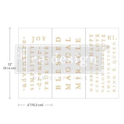 Powerful Words 6x12 Transfer Sheets - Re-Design With Prima