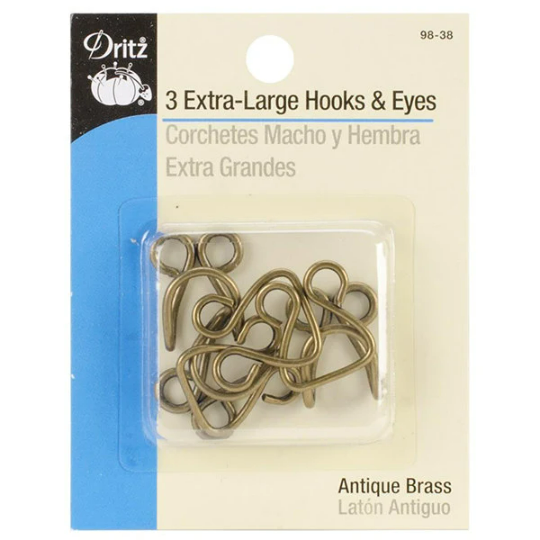Extra Large Hooks and Eyes - Antique Brass - Dritz