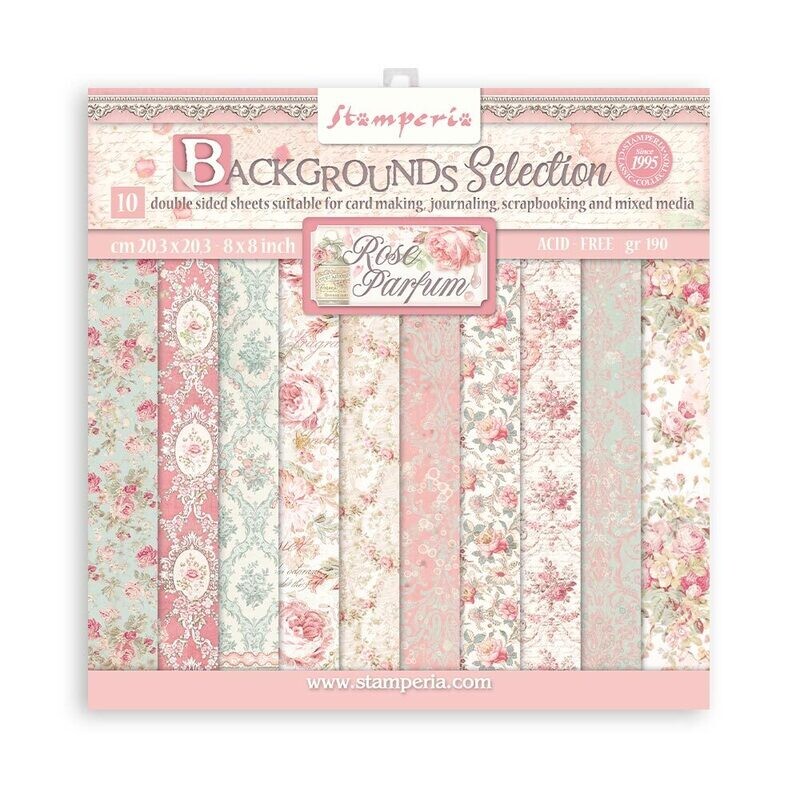 Rose Parfum Backgrounds 8x8 - Stamperia