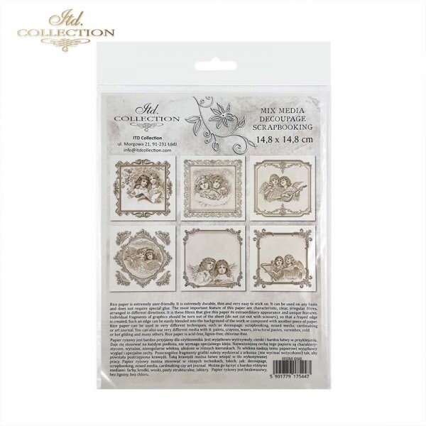 MINI Vintage Angels in Square Frame Set - ITD Collection