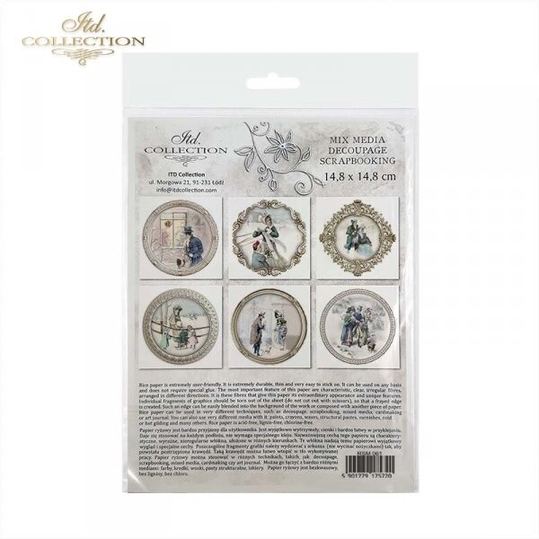 MINI Vintage Winter People in Round Frame Set - ITD Collection