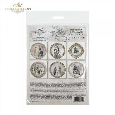 MINI Vintage Winter People in Round Frame Set - ITD Collection