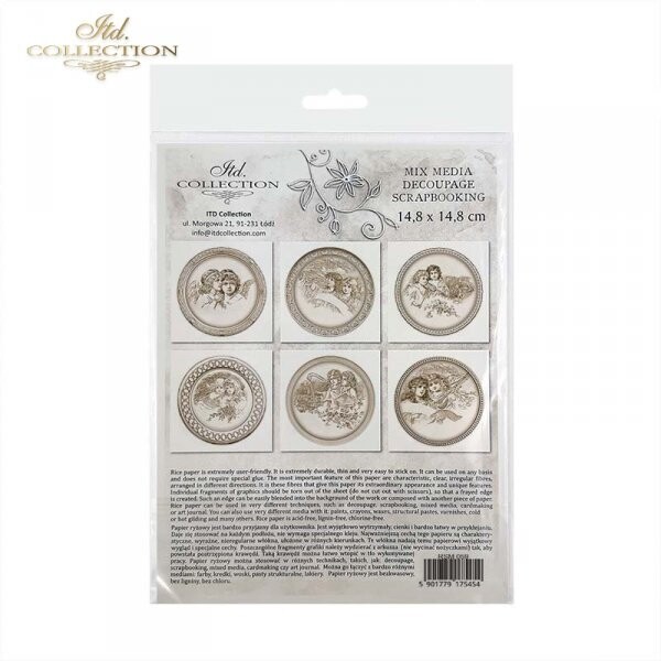 MINI Vintage Angels in Round Frame Set - ITD Collection