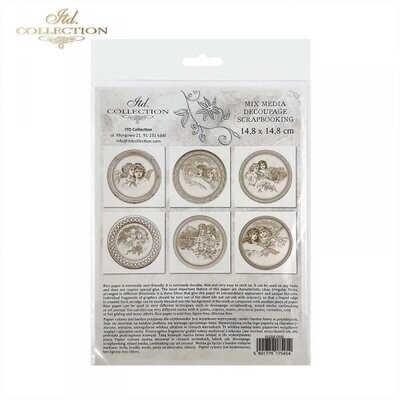 MINI Vintage Angels in Round Frame Set - ITD Collection