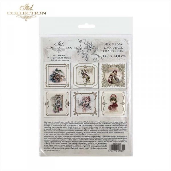 MINI Vintage Winter People in Square Frame Set - ITD Collection