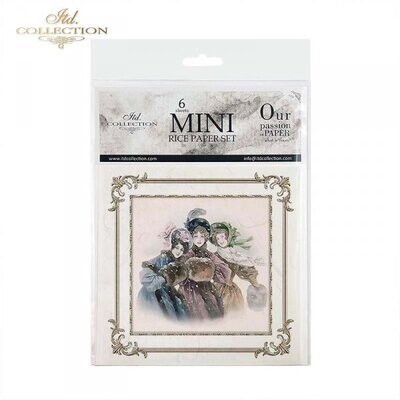 MINI Vintage Winter People in Square Frame Set - ITD Collection