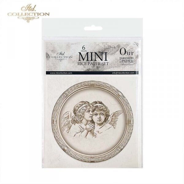 MINI Vintage Angels in Round Frame Set - ITD Collection