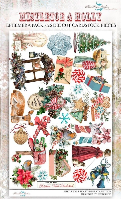 Mistletoe &amp; Holly Ephemera - Blue Fern Studios