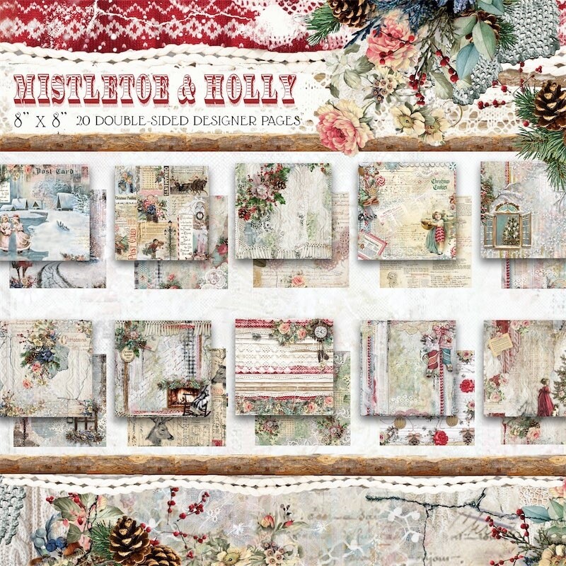 Mistletoe &amp; Holly 8x8 - Blue Fern Studios