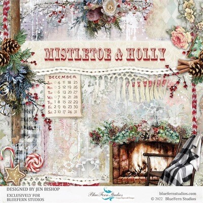 Mistletoe &amp; Holly 12x12 - Blue Fern Studios