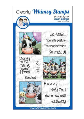 Cow Party Clear Stamp - Whimsy Stamps