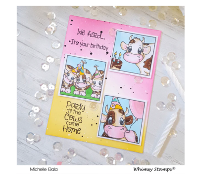 Cow Party Clear Stamp - Whimsy Stamps