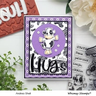 Cow Print Rubber Stamp - Whimsy Stamps