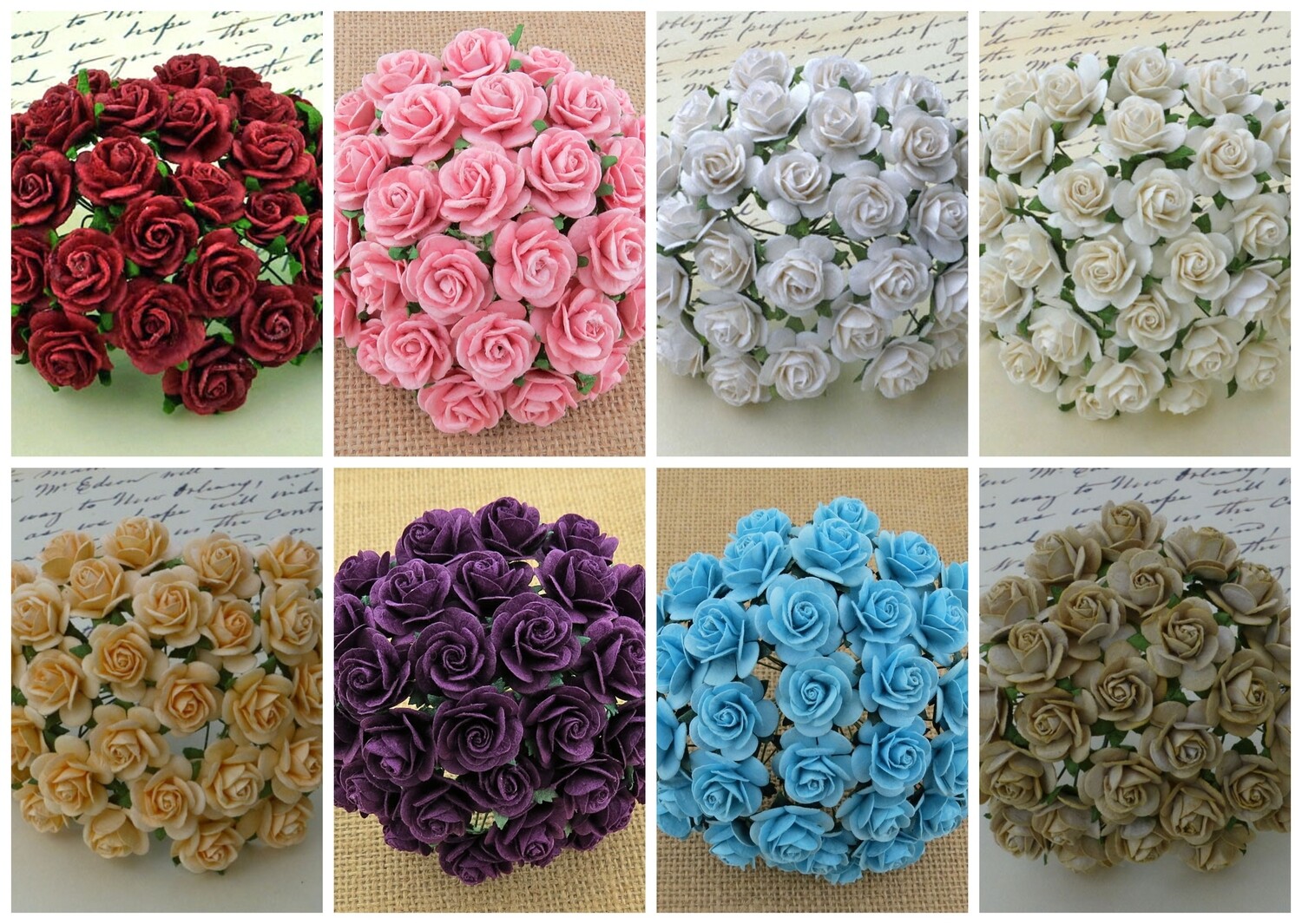 25mm Open Roses Color Set 1 - Promlee Flowers