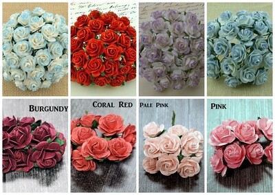 25mm Open Roses Color Set 3 - Promlee Flowers