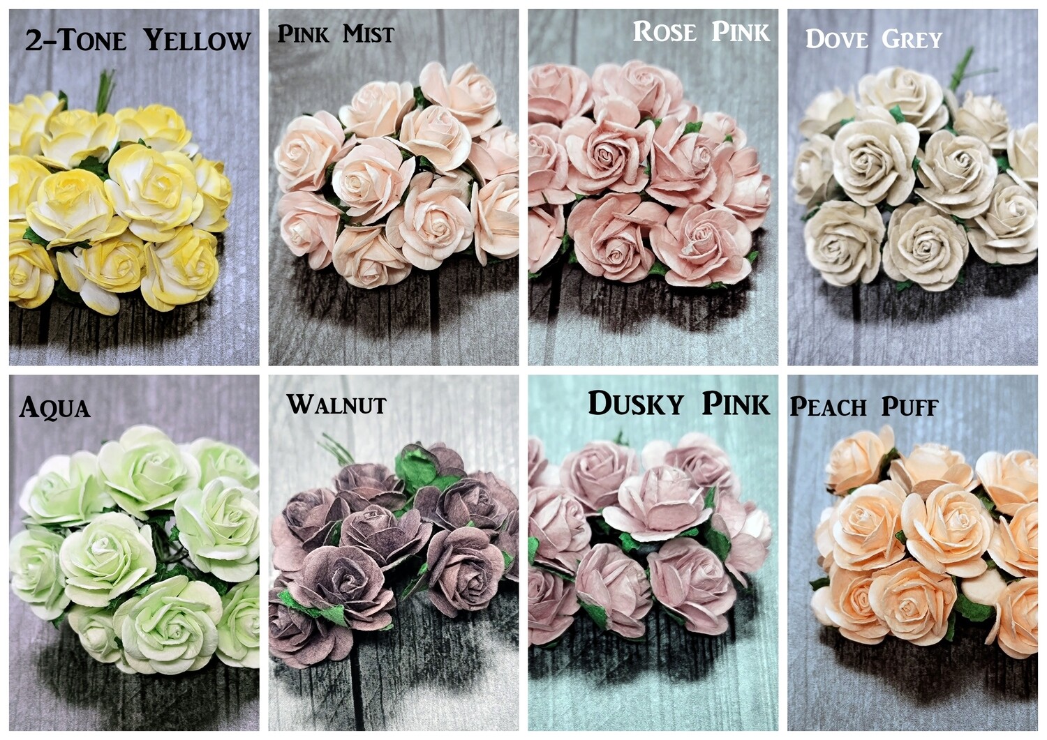 15mm Open Roses Color Set 6 - Promlee Flowers